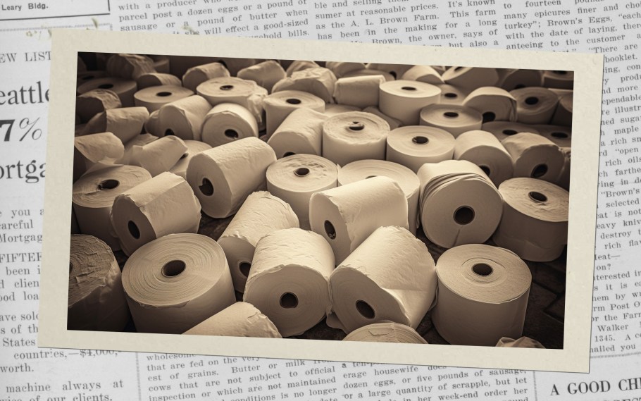 collage of toilet paper